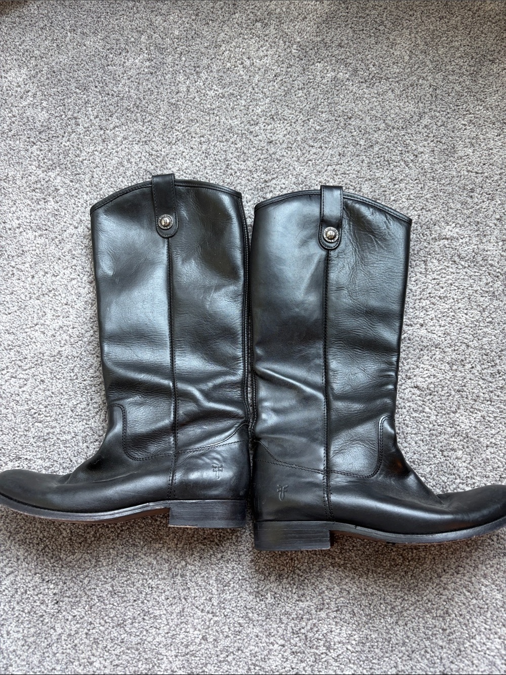Frye Black Leather Tall Pull-On Boots